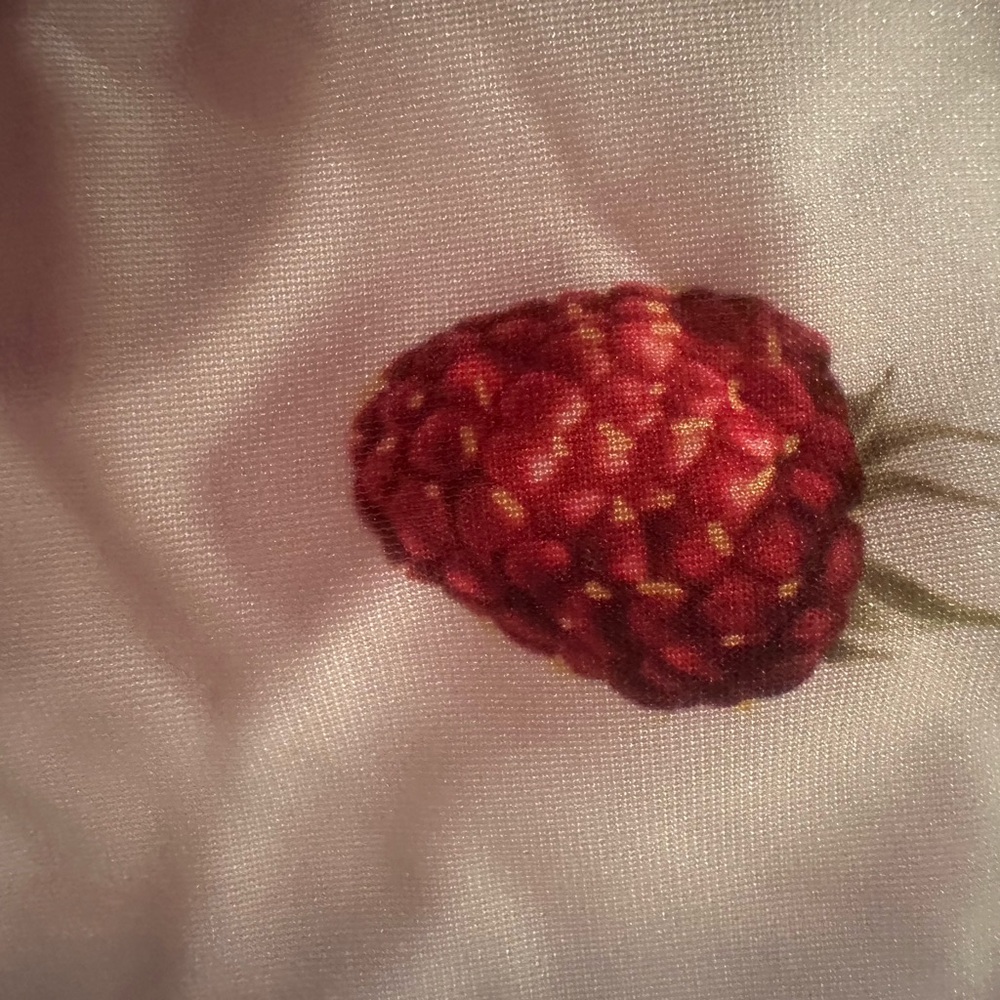 Revolve Fiorucci Milano White and Red Strawberry Raspberry Print Bustier Top NWT - Picture 7 of 11